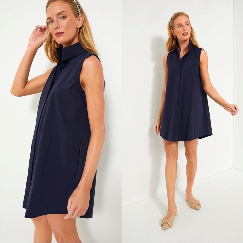 Tuckernuck NEW Navy Sleeveless Charlie Preppy Collared Mini Dress Size XXL - Picture 3 of 7